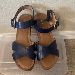Tommy Hilfiger Women's Blue and Tan Sandals